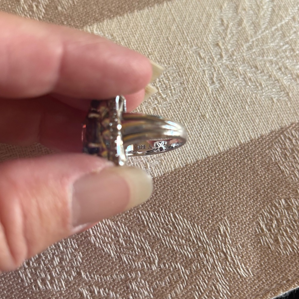 Vintage Garnet Ring set 925 - Picture 10 of 10